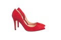 Red suede shoes Royalty Free Stock Photo