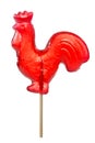 Red sugar cockerel on a stick