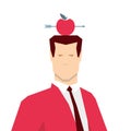 Red suit businessman and apple