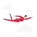 Red suit businessman flying