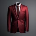 Hyper Realistic Maroon Dress Suit With Detailed Mannerist Style