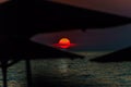 Red sun above sea. Royalty Free Stock Photo