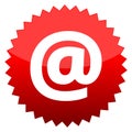 Red sun sign e-mail symbol Royalty Free Stock Photo
