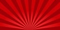 Red sunburst background. Retro background with sun beam. Comic rays. Red bright sunbeams. Light texture backdrop for japanese