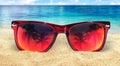 Sunglasses on Beach Royalty Free Stock Photo