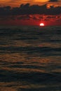 Red sunrise on the black sea Royalty Free Stock Photo