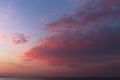 Red sunrise on Black Sea. Horizon and sea Royalty Free Stock Photo
