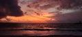 Red Sunset on Aguadilla Bay in Puerto Rico