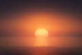 Red sunset with big sun over sea Royalty Free Stock Photo