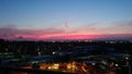Red Sunset Guelph Skyline blue red pink city kights