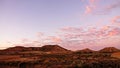 Red Sunset at Las Bardenas Reales semi desert in Navara, Spain Royalty Free Stock Photo