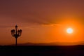 Red sunset in Madrid - horizontal Royalty Free Stock Photo