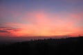 Red sunset with Monviso skyline