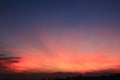 Red sunset with Monviso skyline