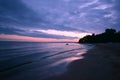 Red sunset over the coast and the sea. Royalty Free Stock Photo