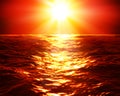 Red sunset over sea Royalty Free Stock Photo