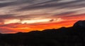 Red sunset over stone desert in Texas, Big Bend National Park Royalty Free Stock Photo