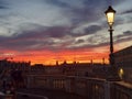 Red Sunset in rome Royalty Free Stock Photo