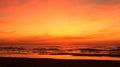 Sunset and red sky over sea Royalty Free Stock Photo