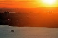 Red sunset view over the New Jersey and Hudson river Royalty Free Stock Photo