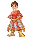 Red Super Boy Hero Cartoon Mascot Royalty Free Stock Photo