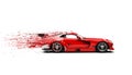 Red super car - paint flying trails Royalty Free Stock Photo