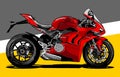 red superbike side view Royalty Free Stock Photo