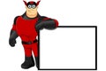 Red Superhero - Leaning On Sign