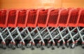 Red Supermarket Trolleys Royalty Free Stock Photo