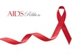 Red Support Ribbon on white background Royalty Free Stock Photo