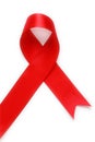 Red Support Ribbon on white background Royalty Free Stock Photo