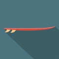 Red surfboard icon. Vector illustration Royalty Free Stock Photo