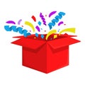 Red surprise box icon, cartoon style Royalty Free Stock Photo