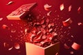 Red surprise opening gift, created with Generative AI technology