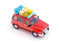 Red SUV adventure Royalty Free Stock Photo