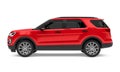 Red SUV Car Isolated Royalty Free Stock Photo
