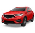 Red SUV Car Isolated Royalty Free Stock Photo