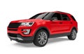 Red SUV Car Isolated Royalty Free Stock Photo