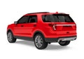 Red SUV Car Isolated Royalty Free Stock Photo