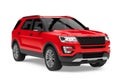 Red SUV Car Isolated Royalty Free Stock Photo