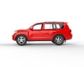 Red SUV isolated on white - side view Royalty Free Stock Photo