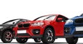 Red SUV in the showroom Royalty Free Stock Photo