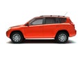 Red SUV side view Royalty Free Stock Photo