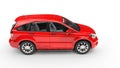 Red SUV - Top Side View Royalty Free Stock Photo