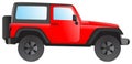 Red suv vehicle vector drawing on isolated white background Royalty Free Stock Photo