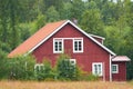 Red swedish wooden house