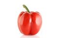 Red sweet bell pepper isolated on white background. One sweet bell pepper. Close-up Royalty Free Stock Photo