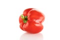 Red sweet bell pepper isolated on white background. One sweet bell pepper. Close-up Royalty Free Stock Photo