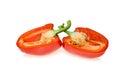 Red sweet pepper cut on half Royalty Free Stock Photo