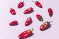 Red Sweet Peppers on Pink Background Royalty Free Stock Photo